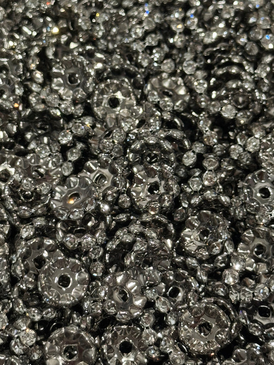12mm Wavy gunmetal black Spacers (50PC)