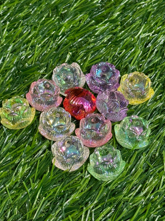 Glass flower bead (15PC)