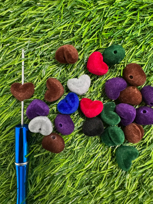 16MM Fuzzy Heart Beads