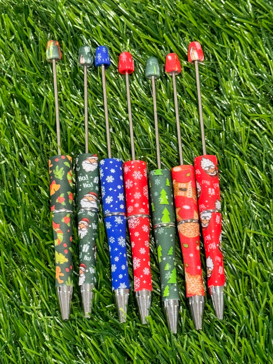 Xmas Beadable Pen Mix (7PC)